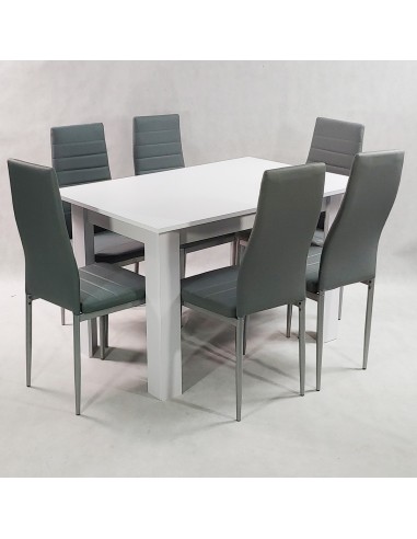 Zestaw stół Modern 120 biały i 6 szarych...