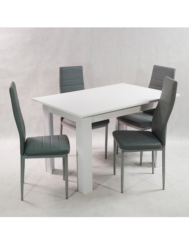 Zestaw stół Modern 120 biały i 4 szare krzesła...