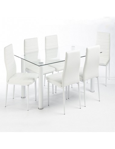 Stół Nicea transparentny nogi białe