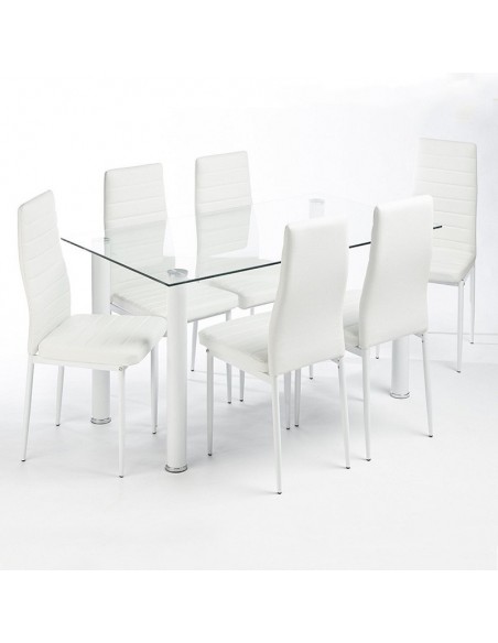 Stół Nicea transparentny nogi białe