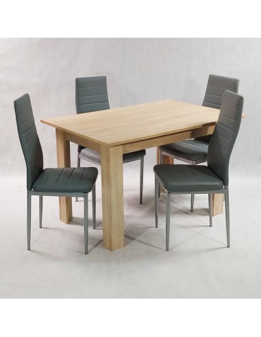 Zestaw stół Modern 120 sonoma i 4 szare krzesła...