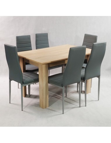 Zestaw stół Modern 120 sonoma i 6 szarych...