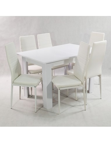 Zestaw stół Modern 120 biały i 6 białych...