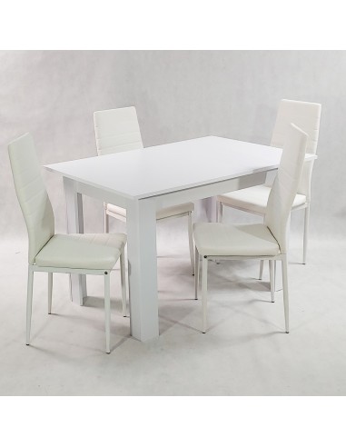 Zestaw stół Modern 120 biały i 4 białe krzesła...