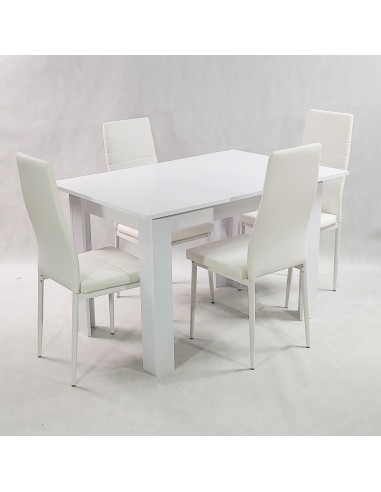 Zestaw stół Modern 120 biały i 4 białe krzesła...