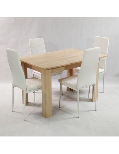 Zestaw stół Modern 120 sonoma 4 białe krzesła...