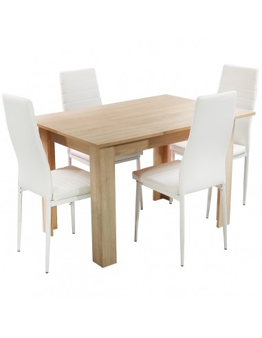 Zestaw stół Modern 120 sonoma 4 białe krzesła Nicea