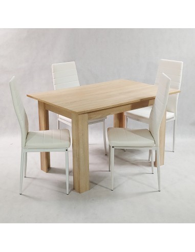 Zestaw stół Modern 120 sonoma 4 białe krzesła...