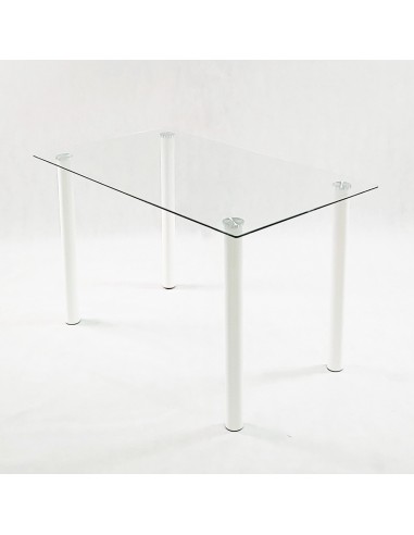 Stół Nicea transparentny nogi białe