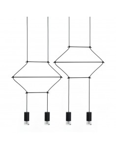 Lampa wisząca FLUSSO LINE 4 czarna