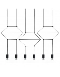 Lampa wisząca FLUSSO LINE 6 czarna