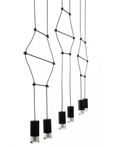 Lampa wisząca FLUSSO LINE 6 czarna