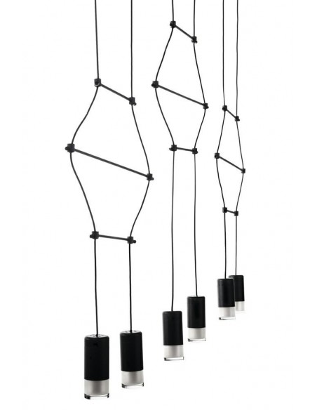 Lampa wisząca FLUSSO LINE 6 czarna