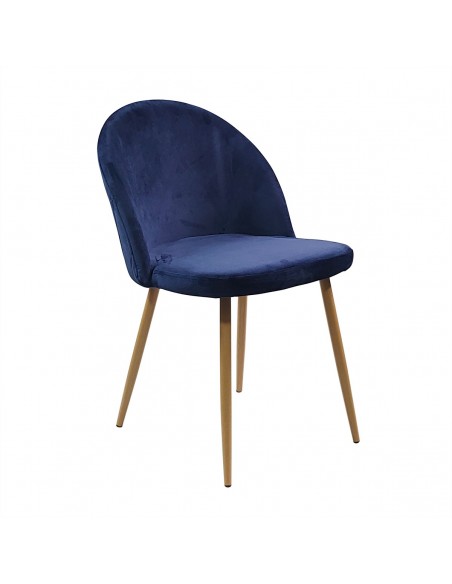 4 krzesła DENWER VELVET granatowe - welur