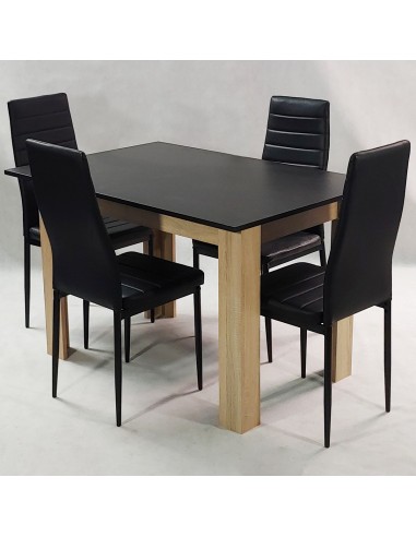 Zestaw stół Modern 120 BS i 4 czarne krzesła Nicea