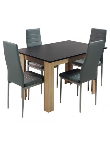 Zestaw stół Modern 120 BS i 4 szare krzesła Nicea