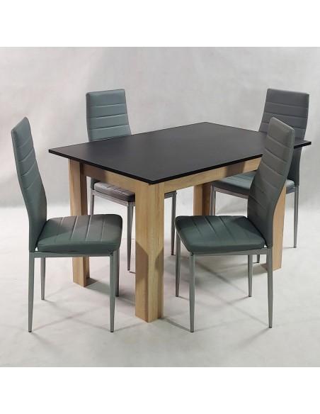 Zestaw stół Modern 120 BS i 4 szare krzesła Nicea