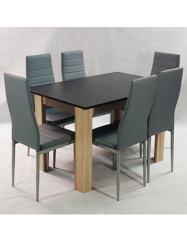 Zestaw stół Modern 120 BS i 6 szarych krzeseł...