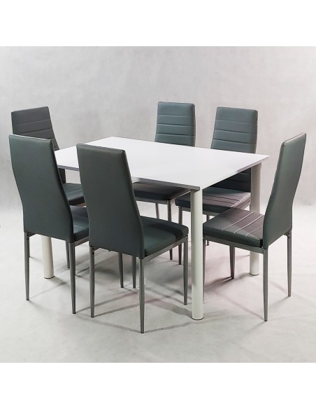 Zestaw stół Lugano 120 czarny i 6 krzeseł Nicea czarnych