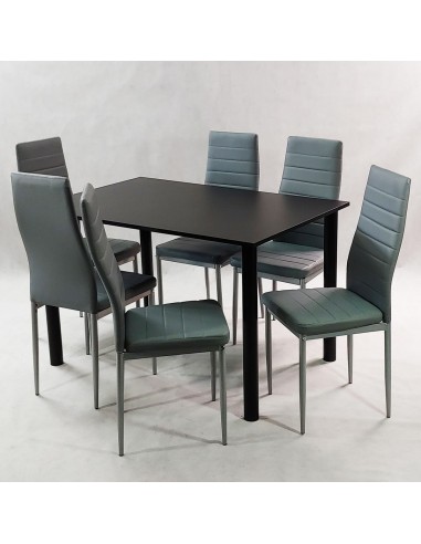 Zestaw stół Lugano 120 czarny i 6 krzeseł Nicea...