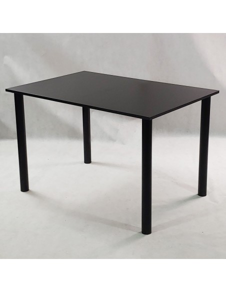 Zestaw stół Lugano 120 czarny i 6 krzeseł Nicea szarych