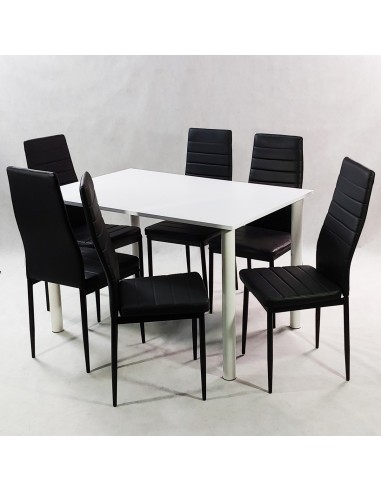 Zestaw stół Lugano 120 biały i 6 krzeseł Nicea...