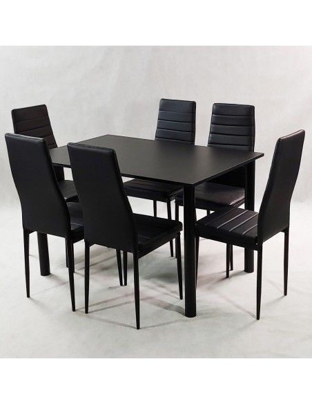 Zestaw stół Lugano 120 biały i 6 krzeseł Nicea białych