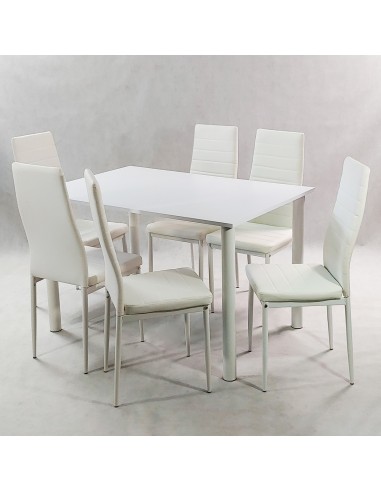 Zestaw stół Lugano 120 biały i 6 krzeseł Nicea...