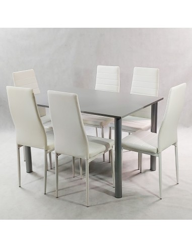 Zestaw stół Lugano 120 biały i 6 krzeseł Nicea...