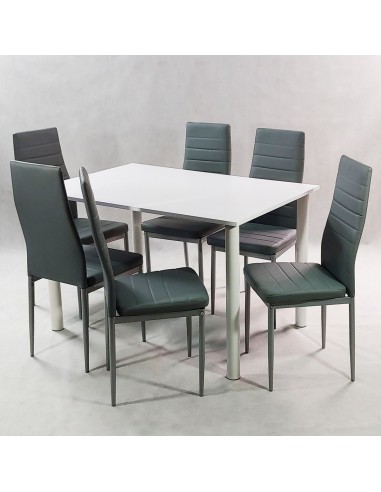 Zestaw stół Lugano 120 biały i 6 krzeseł Nicea...