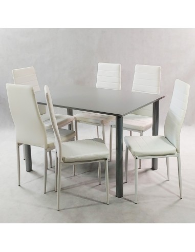 Zestaw stół Lugano 120 szary i 6 krzeseł Nicea...