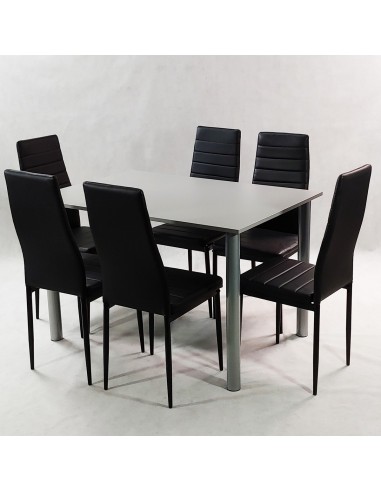 Zestaw stół Lugano 120 szary i 6 krzeseł Nicea...