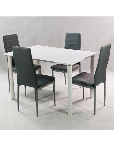 Zestaw stół Lugano 120 czarny i 4 krzesła Nicea...