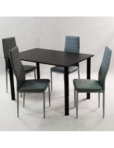Zestaw stół Lugano 120 czarny i 4 krzesła Nicea...