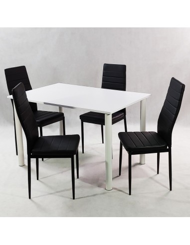 Zestaw stół Lugano 120 biały i 4 krzesła Nicea...