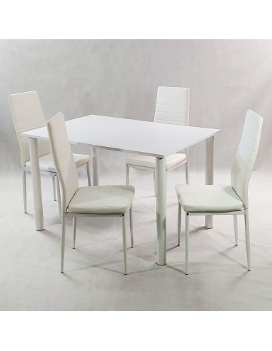 Zestaw stół Lugano 120 biały i 4 krzesła Nicea...