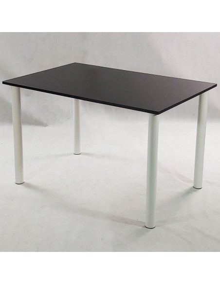 Zestaw stół Lugano 120 biały i 4 krzesła Nicea szare