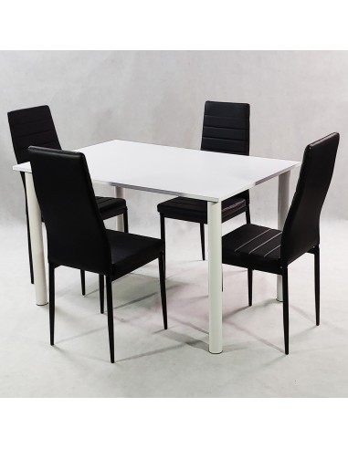 Zestaw stół Lugano 120 biały i 4 krzesła Nicea...