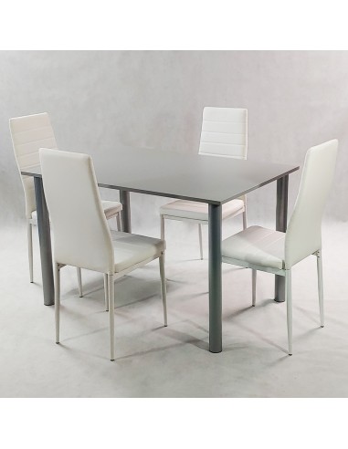 Zestaw stół Lugano 120 szary i 4 krzesła Nicea...