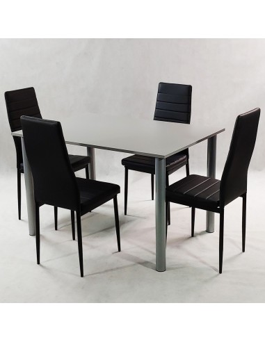 Zestaw stół Lugano 120 szary i 4 krzesła Nicea...