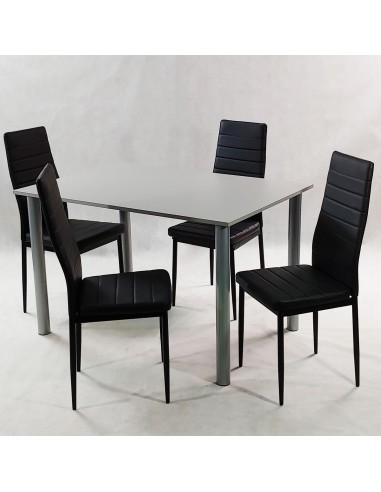 Zestaw stół Lugano 120 szary i 4 krzesła Nicea...