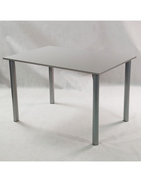 Zestaw stół Lugano 120 szary i 4 krzesła Nicea białe