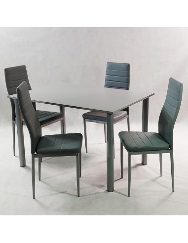 Zestaw stół Lugano 120 szary i 4 krzesła Nicea...