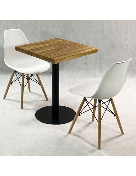 Zestaw stół Bistro Wood i 2 krzesła Milano grafitowe