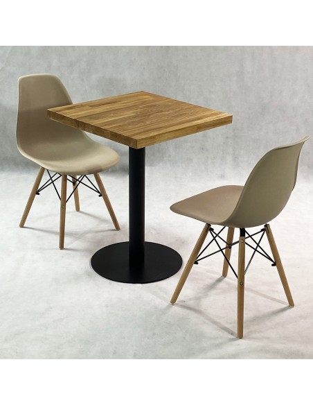Zestaw stół Bistro Wood i 2 krzesła Milano beżowe