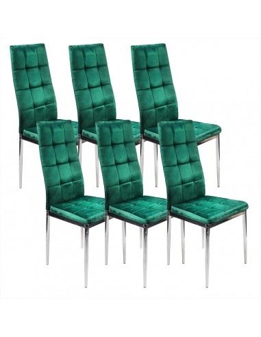 6 krzeseł MONAKO VELVET zielone
