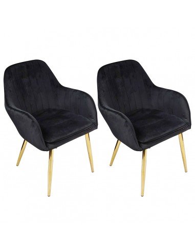 Fotel FLORYDA GOLD VELVET czarny - welur