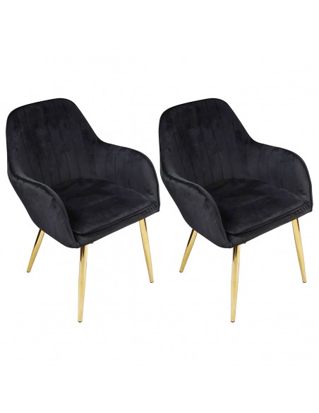 Fotel FLORYDA GOLD VELVET czarny - welur