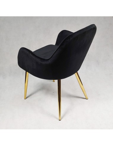 Fotel FLORYDA GOLD VELVET czarny - welur