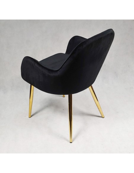 Fotel FLORYDA GOLD VELVET czarny - welur